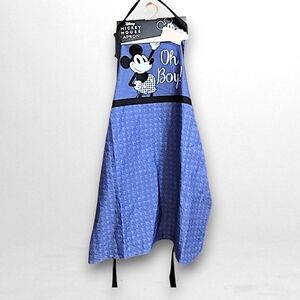 Disney Mickey Mouse Blue Kitchen Apron With Text "Oh Boy!" - NWT